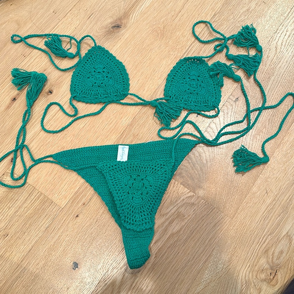 Andi Bagus green chrochet bikini small/medium
